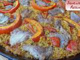 Paella au cochon et potimarron - arroz con cerdo y calabaza