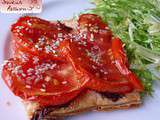 Revisiter la tarte à la tomate : umeboshi et graines de sésame