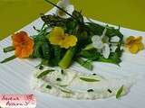 Salade d'asperge, crème de chèvre à l'estragon