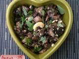 Salade de champignons, shiso, cumin et noix de cajou