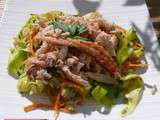 Salade tiède de crabe, légumes, pistou