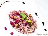 Salade composée au quinoa, aux fruits et aux petits légumes