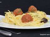 Spaghetti sans gluten aux boulettes sauce tomates