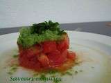 Granité de wasabi sur lit de tomates