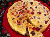 Gâteau polonais au fromage, cranberries et mangue