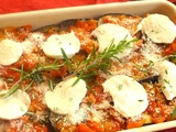Gratin d’aubergines, tomates et mozzarella