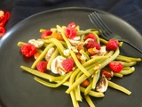 Salade de haricots verts aux framboises et champignons