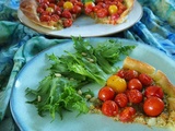 Tarte au pesto persil- basilic et tomates cerise