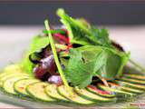 Salade de courgettes marinées aux légumes