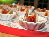 Brochettes de boudins blancs, tomates cerises & confiture d'oignons