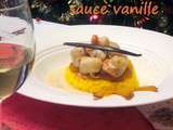 Saint-Jacques sauce à la vanille et mangue poêlée