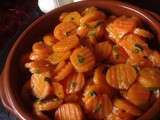 Entrée marocaine.Salade de carottes marinées vapeur