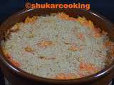 Gratin de carottes, saumon et riz