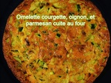 Omelette aux courgettes, oignons nouveaux et parmesan cuite au four