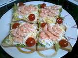 Open face shrimp and egg sandwich (comme chez Ikéa)