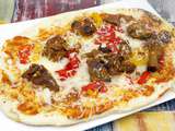 Pizza naan poulet tandoori poivrons