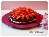 Gâteau au chocolat et aux fraises - Bolo de chocolate com morangos