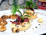 Aperitif - mini cocottes à la crème foie gras / magret de canard /graines de nigelle