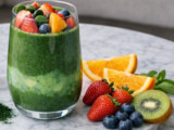 Boisson fraîche aux fruits et à la spiruline