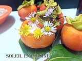Petit panier de kakis au fromage skyr confiture sirop et pissenlit