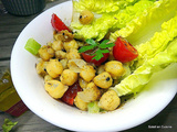 Salade de pois chiches / tomates / cébettes / au cumin et à l'huile d'olive