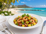 Salade hawaïenne au poulet & crevettes & avocat