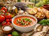 Version très provençale du gaspacho tomate–menthe