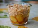 Crumble d'ananas frais caramélisé aux palets bretons et noix de coco