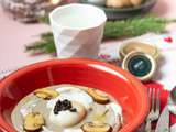 Noël végétarien : Velouté de champignons, œuf parfait à la truffe noire