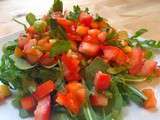 Salade de tomates, poivrons et pêches