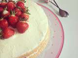 Gâteau aux fraises, crème mascarpone