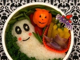 Bento spécial Halloween - plat à emporter au riz et légumes, vegan - (Japon)