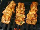 Brochettes au saumon épicées  -au barbecue, plancha ou au grill du four- (Etats Unis)