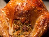 Dinde farcie aux coings, pommes, noisettes, épices, herbes (Thanksgiving, Etats-Unis)
