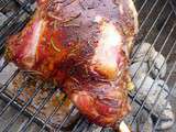 Gigot d'agneau mariné, aux épices, cuit au barbecue (Nouvelle Zélande)