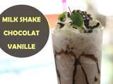 Milk shake chocolat, crème glacée à la vanille