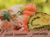 Roulé au saumon et crevettes