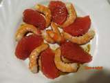 Crevettes aux suprêmes de pamplemousse