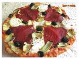 Pizza aux poivrons grillés et au chèvre frais - sucreetepices.over-blog.com