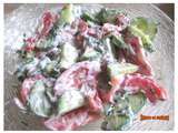 Salade concombre tomates au yaourt