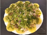 Salade de maquereau fumé au poivre aux pommes de terre et petits pois - Recette en vidéo