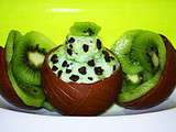 Mousse de kiwi en coque au chocolat