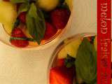 Salade melon fraises au basilic