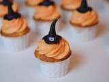 Cupcakes sorcières Halloween au caramel à la fleur de sel