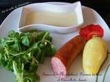Saucisse de Montbéliard, pommes de terre et cancoillotte chaude