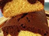 Gâteau marbré chocolat, vanille et rhum