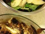 Wings de poulet grillées au curry et au miel, petite salade acidulée