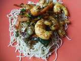 Nouilles chinoises aux légumes et crevettes
