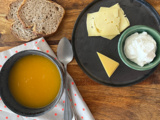 Potage carotte fenouil | Mon lunch soupe, pain et fromage