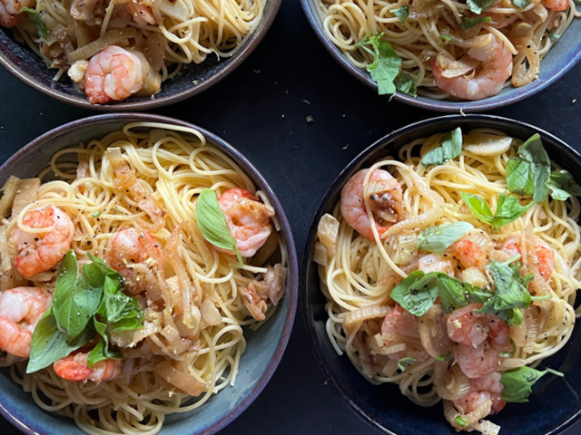 spaghettis au citron, fenouil rôti et parmesan - fresh.